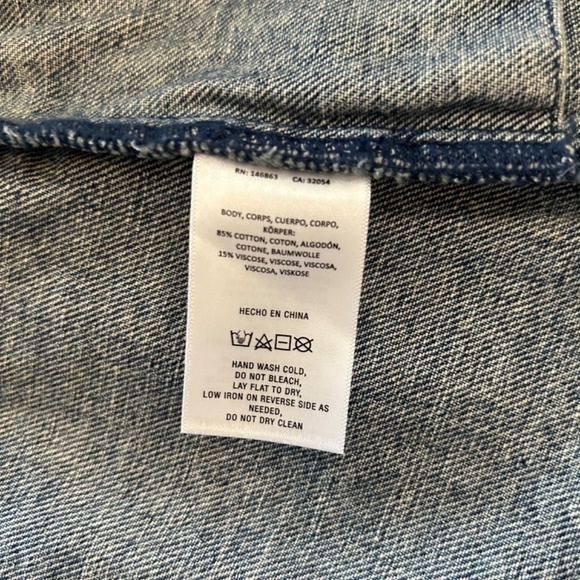 Anthropologie x Mare Mare Womens Jean Jacket NWT Blue Sz XS Button Closure - Picture 5 of 7